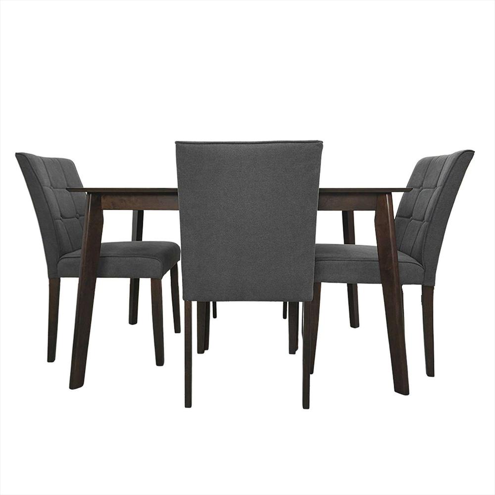 Comedor Enna Gris 120X74cm Rectangular De Cuatro Puestos Y Con Cuatro Sillas img #3