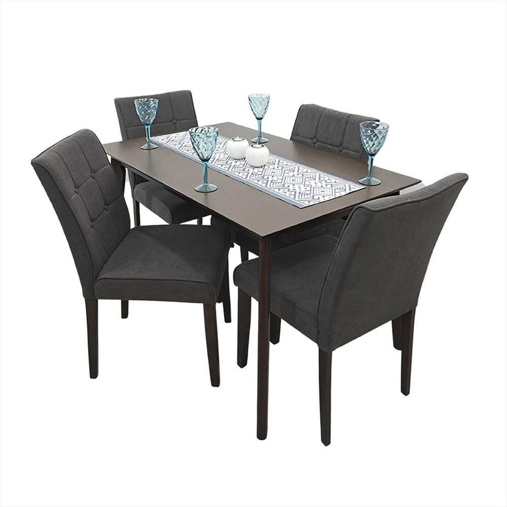 Comedor Enna Gris 120X74cm Rectangular De Cuatro Puestos Y Con Cuatro Sillas img #4