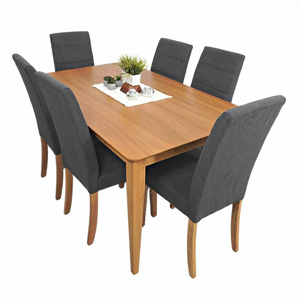 Comedor Albacete Gris 150X74cm Rectangular De Seis Puestos Y Con Cuatro Sillas img #1