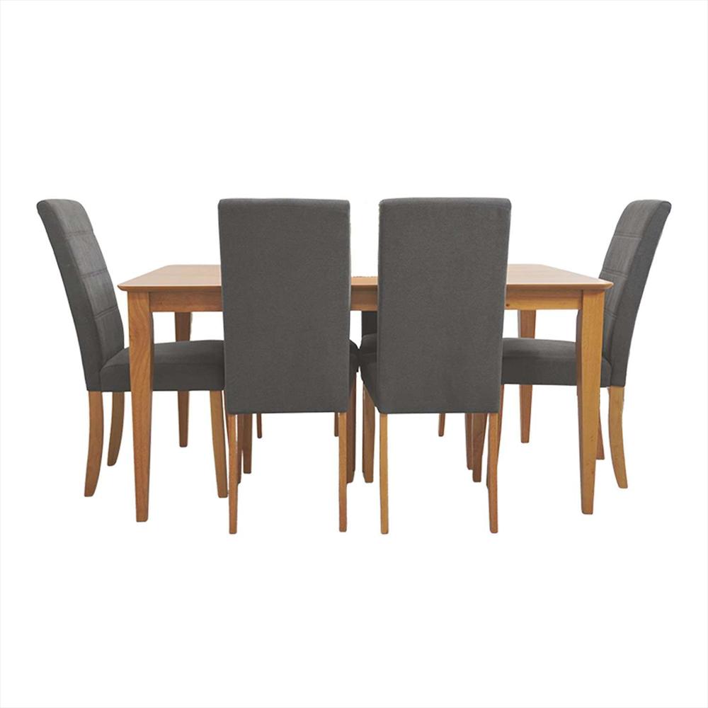 Comedor Albacete Gris 150X74cm Rectangular De Seis Puestos Y Con Cuatro Sillas img #2