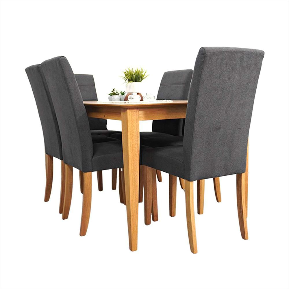 Comedor Albacete Gris 150X74cm Rectangular De Seis Puestos Y Con Cuatro Sillas img #3