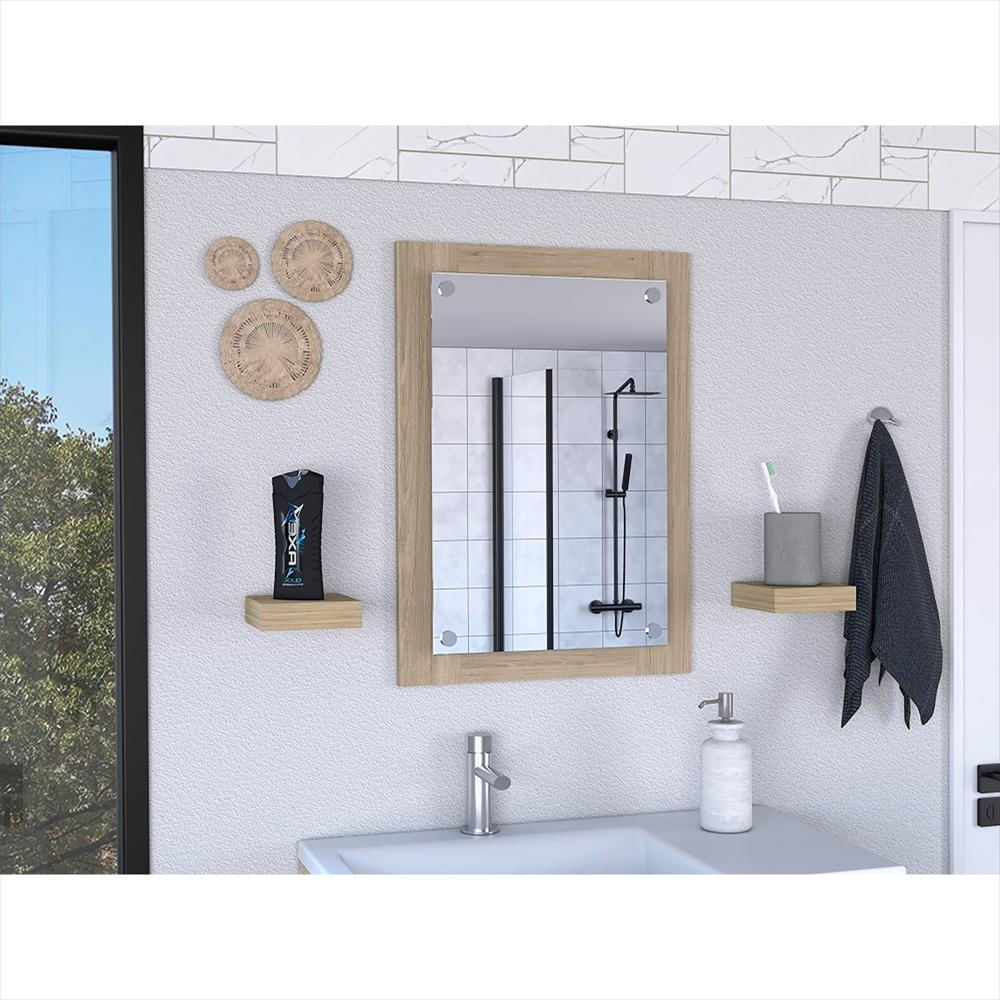 Espejo De Baño Vanguard Rovere 50.2X70cm Rectangular Con Marco En Madera img #3