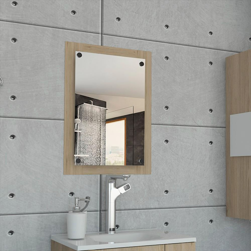 Espejo De Baño Vanguard Rovere 50.2X70cm Rectangular Con Marco En Madera img #4