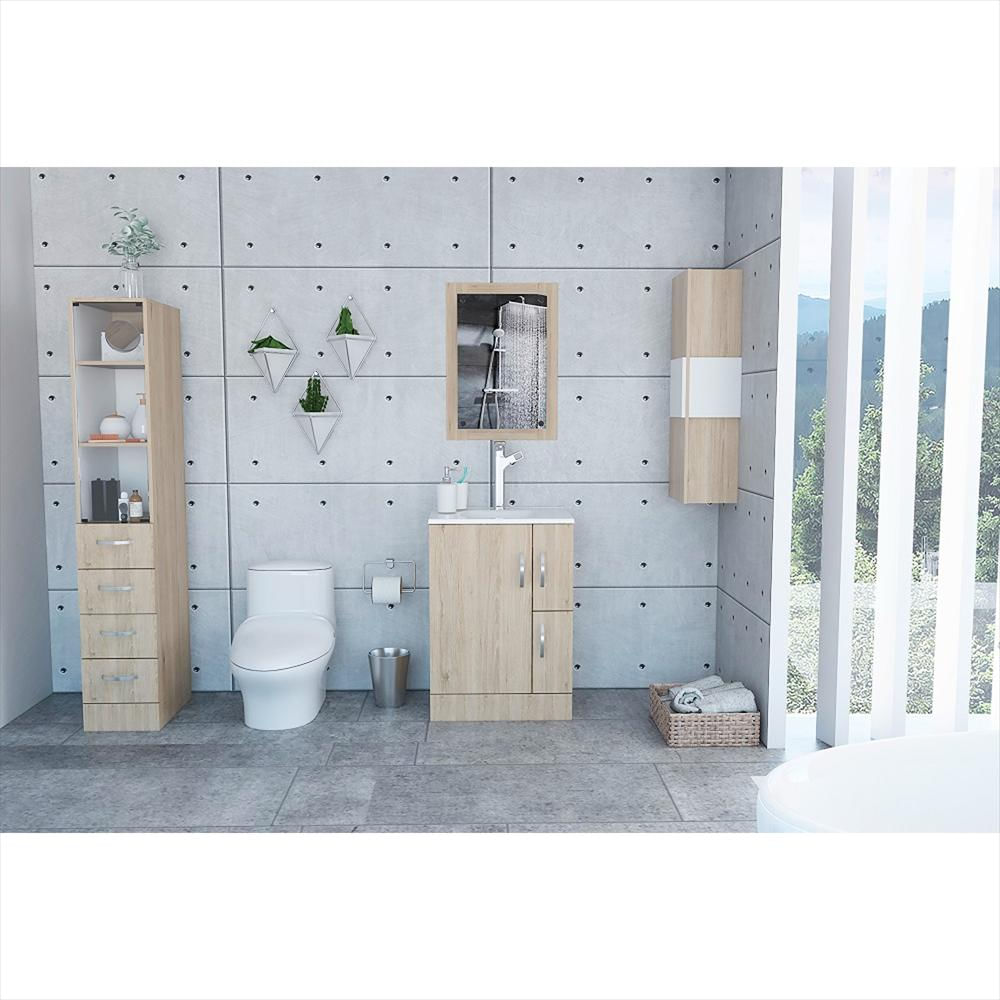 Espejo De Baño Vanguard Rovere 50.2X70cm Rectangular Con Marco En Madera img #5