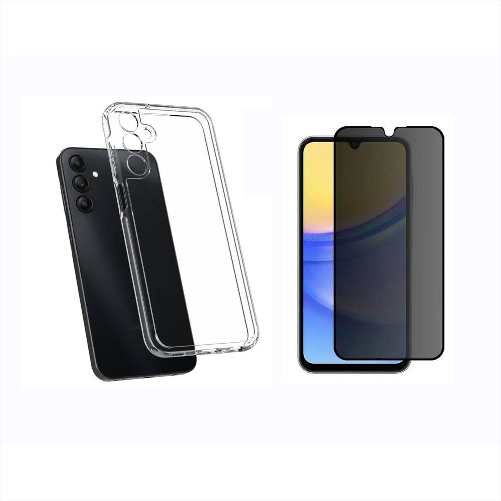 Funda Rígida Transparente Antichoque + Hidrogel Antiespia Para Samsung Galaxy A15 img #1