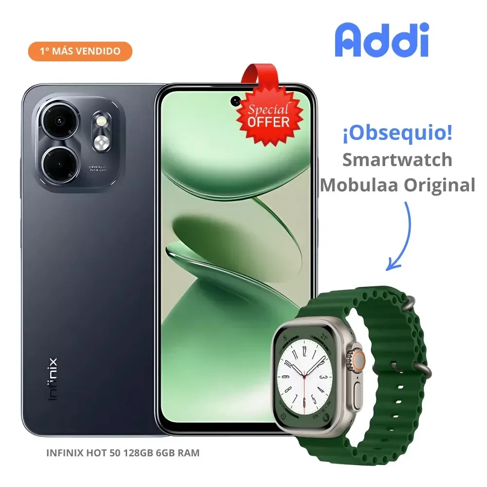 Celular Infinix Smart 9 128GB 6GB RAM + Obsequio Smartwatch Mobulaa