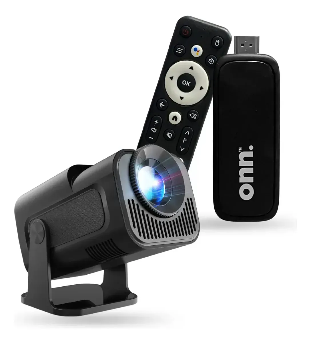 Proyector Android Cine En Casa Hy 320 Con Onn Watch Stick 8k Xuper Incluido Negro 110v Negro 110v