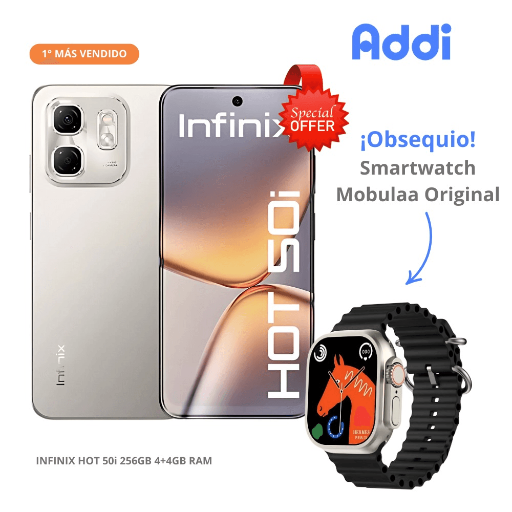 Celular Infinix Hot 50i 256GB 4+4GB RAM + Smartwatch Mobulaa Original