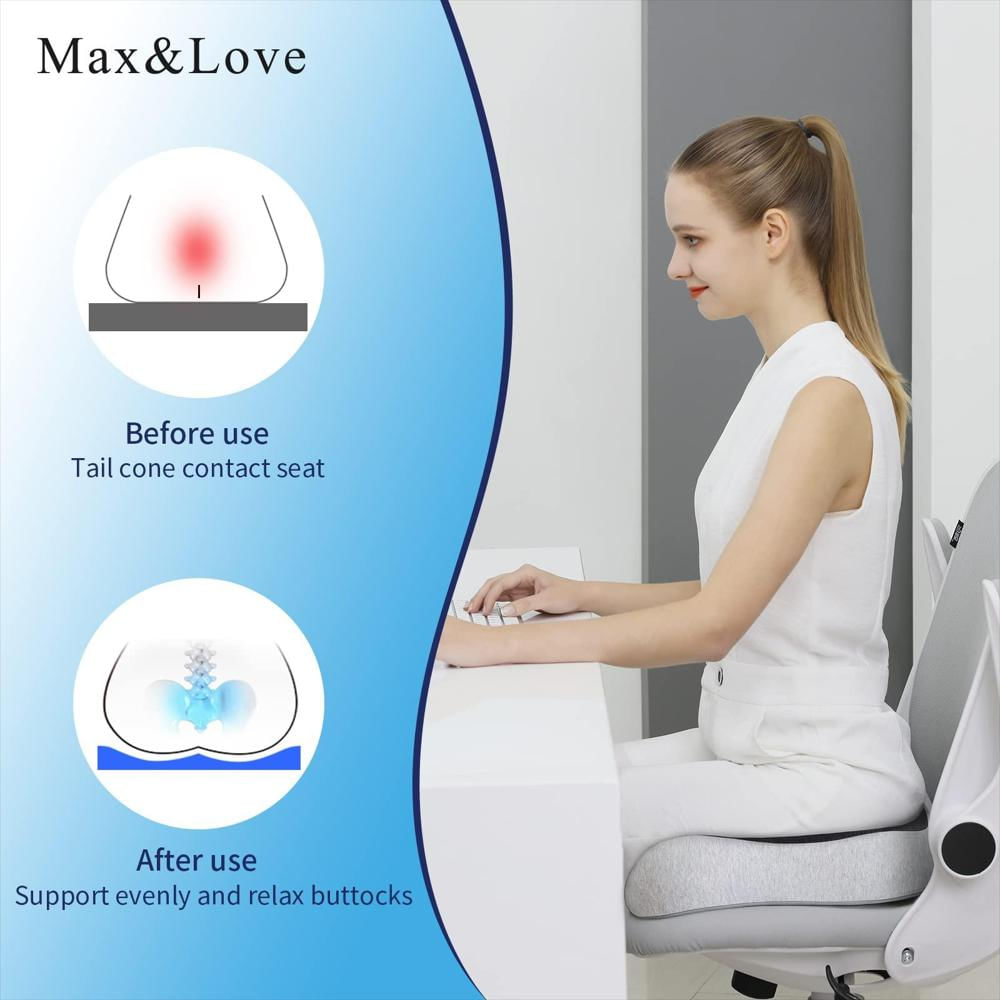 Cojín De Asiento Max&Love De Espuma Viscoelástica Para Coxis Y Ciática img #2