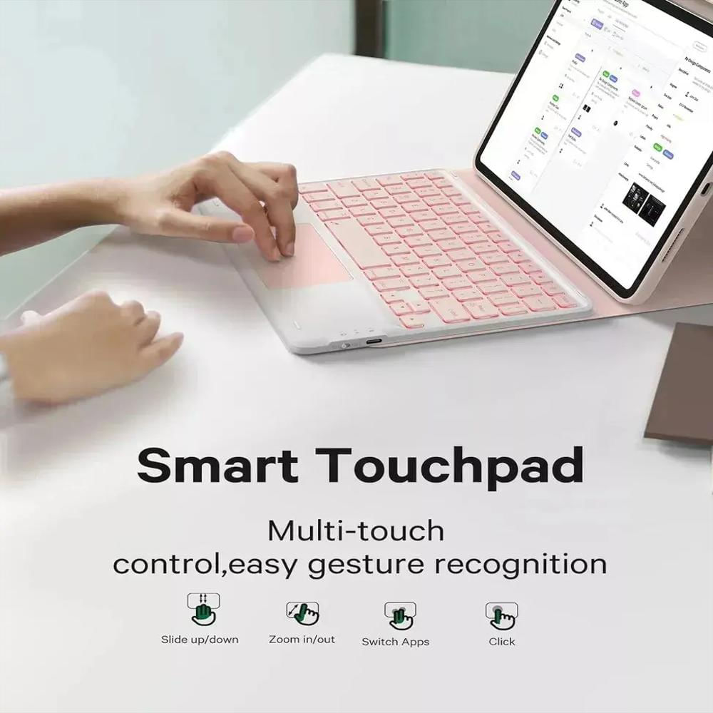 Estuche Teclado Trackpad Para Ipad A16 2025 Rosa img #2