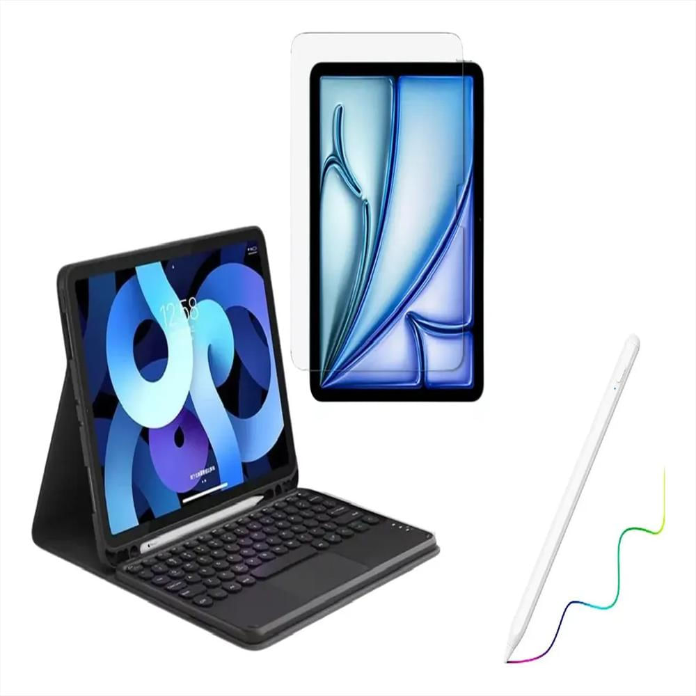 Estuche Teclado Trackpad Para Xiaomi Redmi Pad 2 Negro +Vidrio + Lapiz img #1