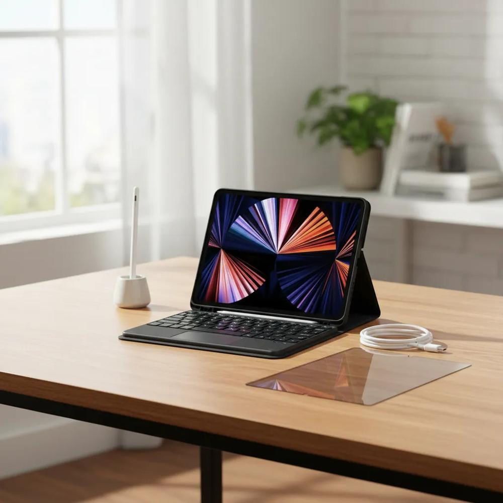 Estuche Teclado Trackpad Para Xiaomi Redmi Pad 2 Negro +Vidrio + Lapiz img #4