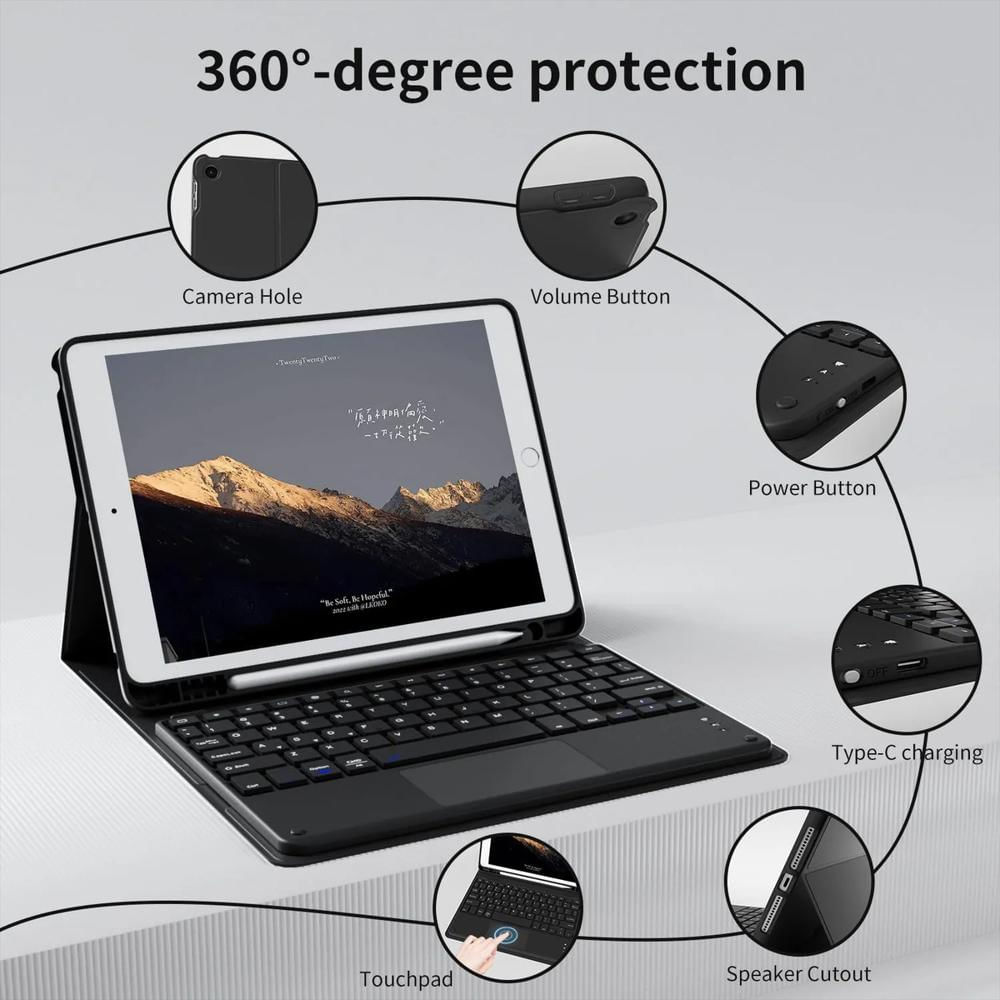 Estuche Teclado Trackpad Para Ipad A16 2025 Negro img #4