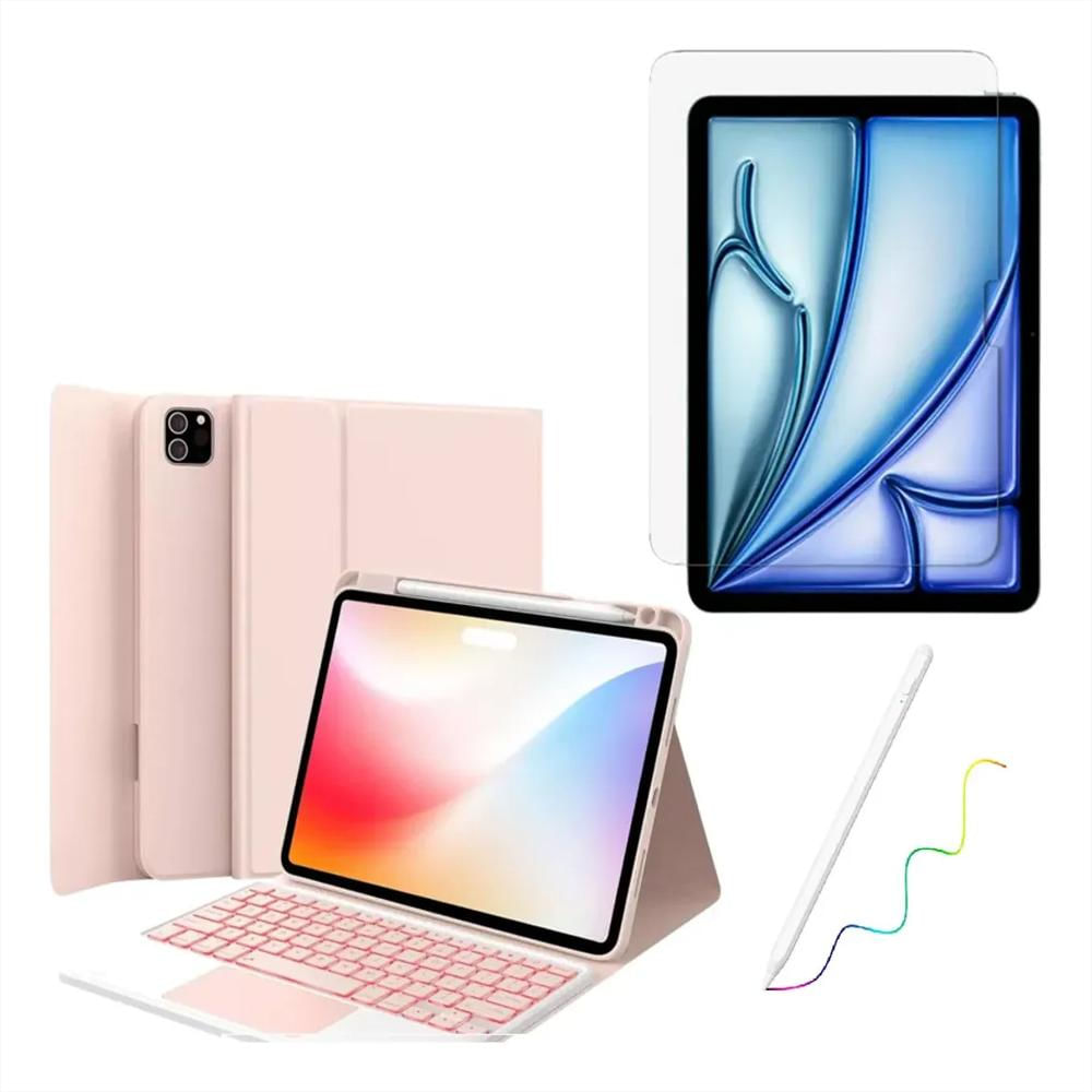 Estuche Teclado Trackpad Para Rosa +Vidrio+Lapiz img #1