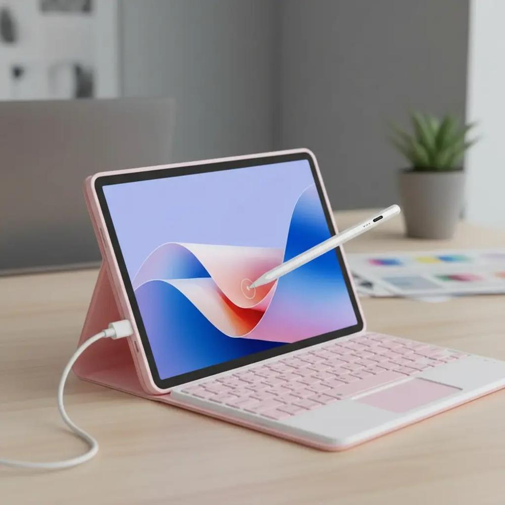 Estuche Teclado Trackpad Para Rosa +Vidrio+Lapiz img #4