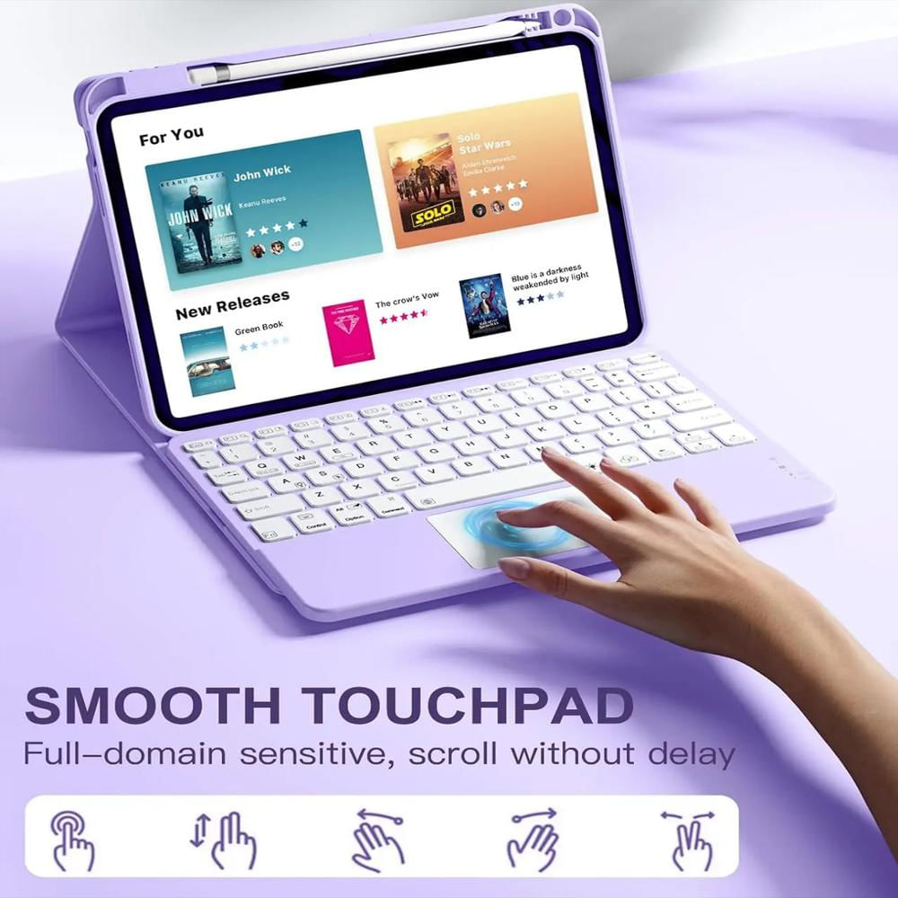 Estuche Teclado Trackpad Para Ipad Air 4 / Air 5 10.9 Lila img #4