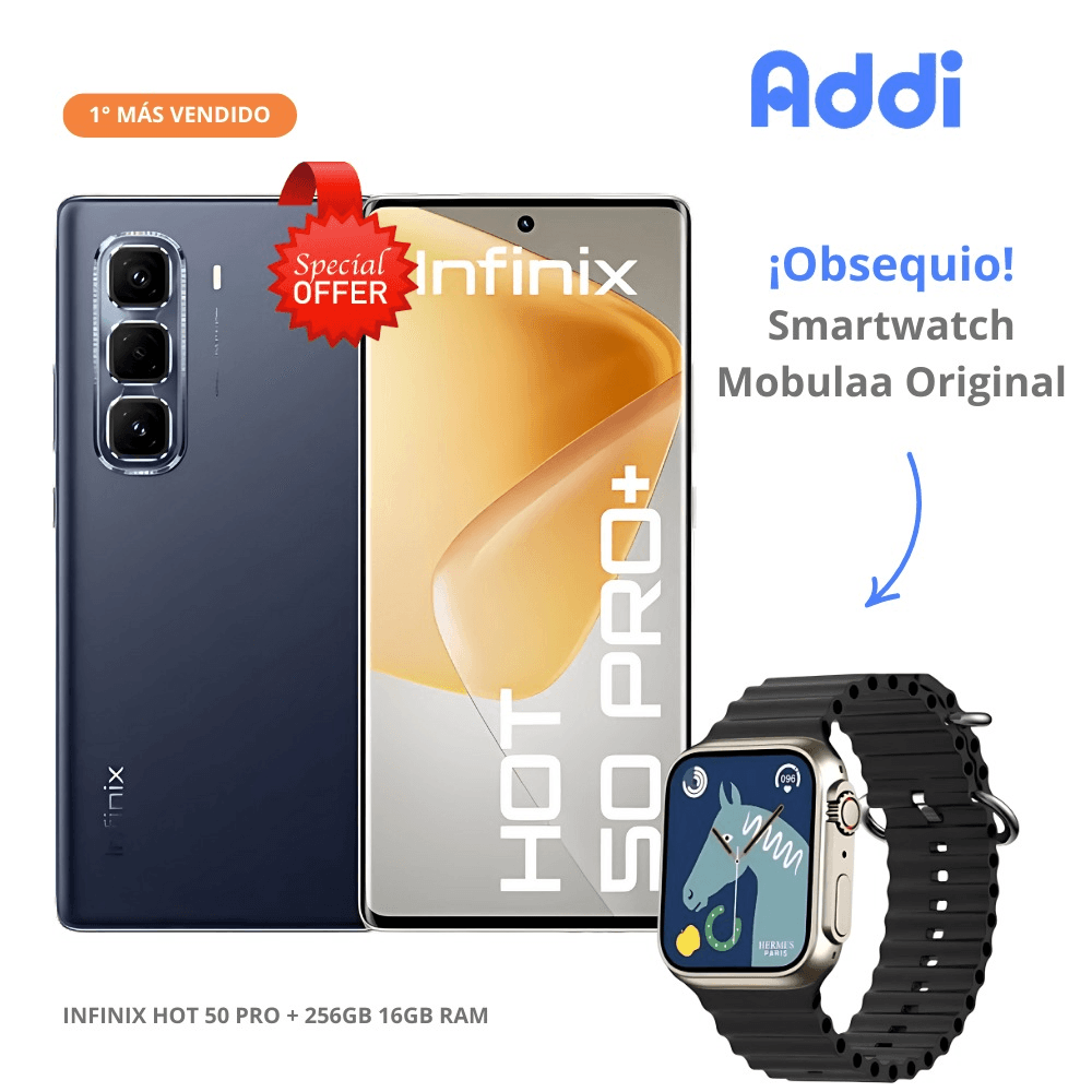 Celular Infinix Hot 50 Pro+ 256GB 16GB RAM + Obsequio Smartwatch Mobulaa Original
