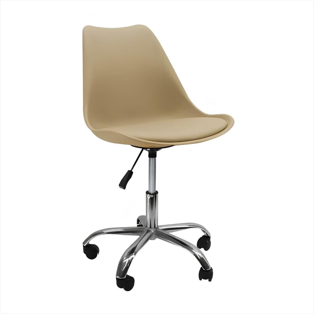 Silla Eames Con Ruedas, Altura Ajustable Y Giro 360° Color Beige img #2