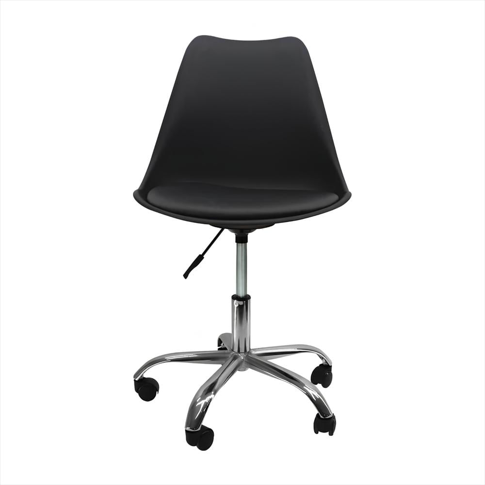 Silla Eames Con Ruedas, Altura Ajustable Y Giro 360° Color Negro img #1