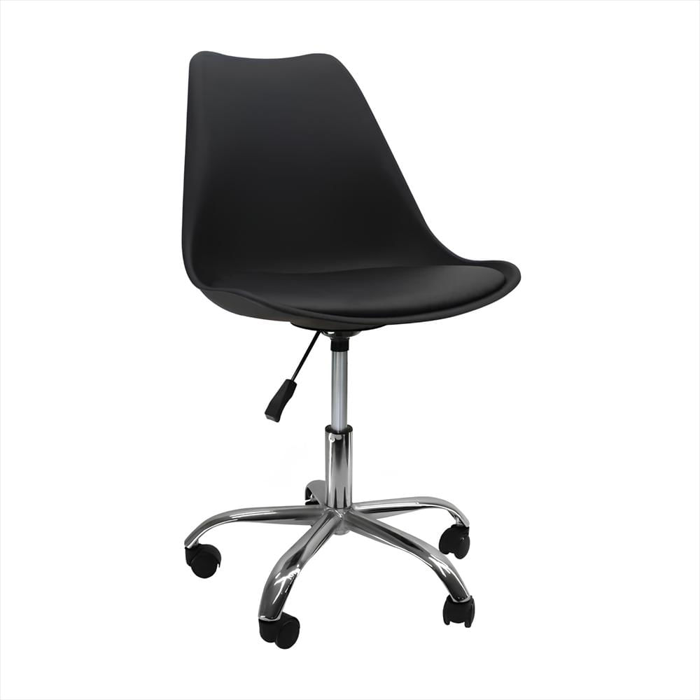 Silla Eames Con Ruedas, Altura Ajustable Y Giro 360° Color Negro img #2
