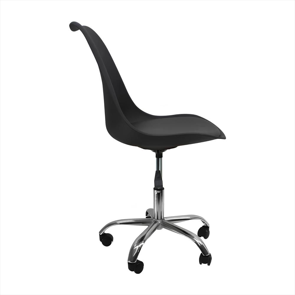 Silla Eames Con Ruedas, Altura Ajustable Y Giro 360° Color Negro img #3