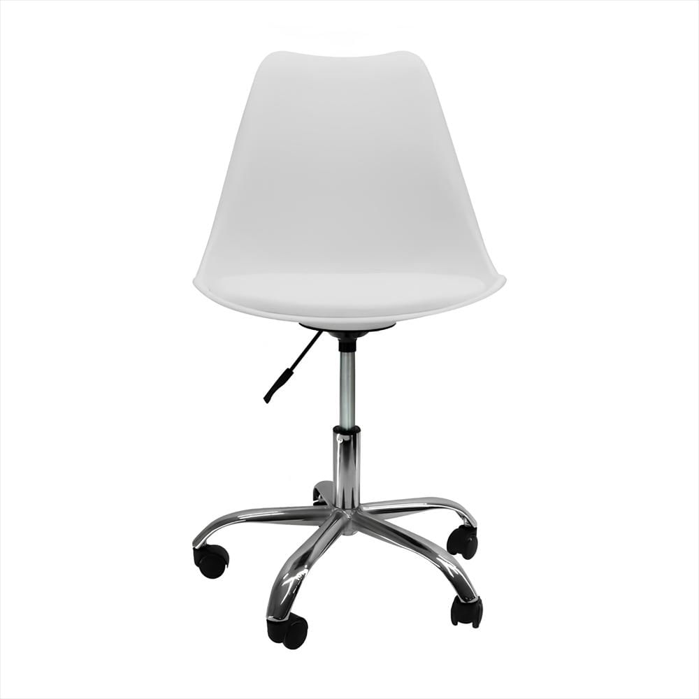 Silla Eames Con Ruedas, Altura Ajustable Y Giro 360° Color Blanco img #1