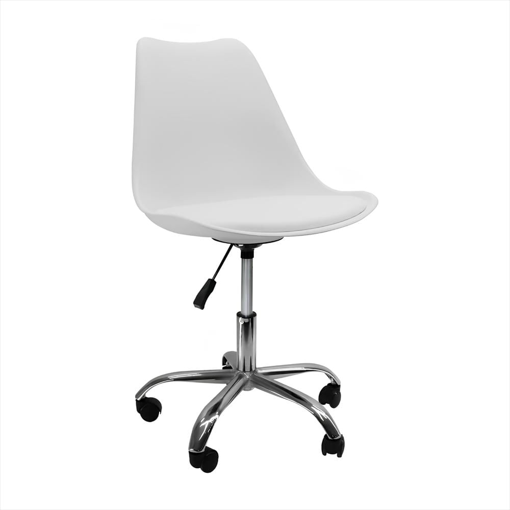 Silla Eames Con Ruedas, Altura Ajustable Y Giro 360° Color Blanco img #2