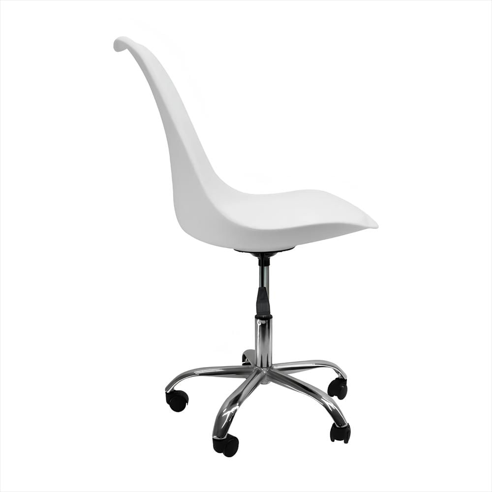 Set X2 Sillas Eames Con Ruedas, Altura Ajustable Y Giro 360° Color Blanco img #3