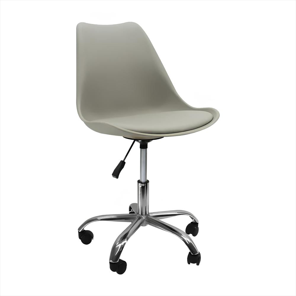 Silla Eames Con Ruedas, Altura Ajustable Y Giro 360° Color Gris img #2