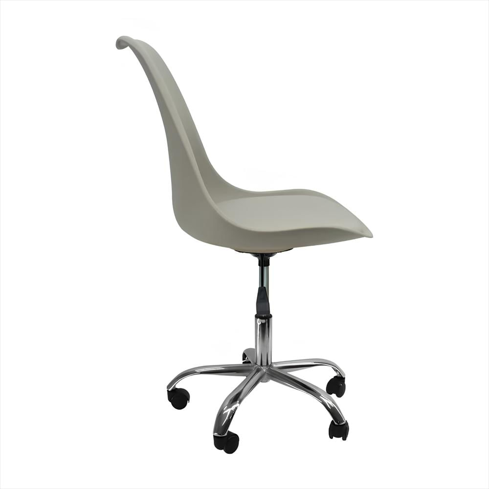 Silla Eames Con Ruedas, Altura Ajustable Y Giro 360° Color Gris img #3