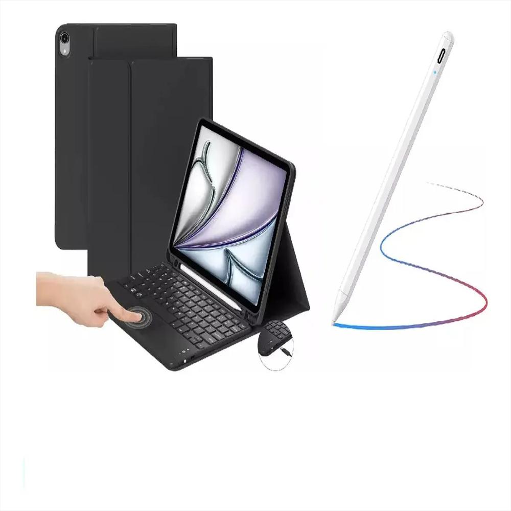 Estuche Teclado Trackpad Para Ipad Pro 11 M4 2024 Negro+Lapiz Estuche Teclado Trackpad Para Ipad Pro 11 M4 2024 Negro+Lapiz