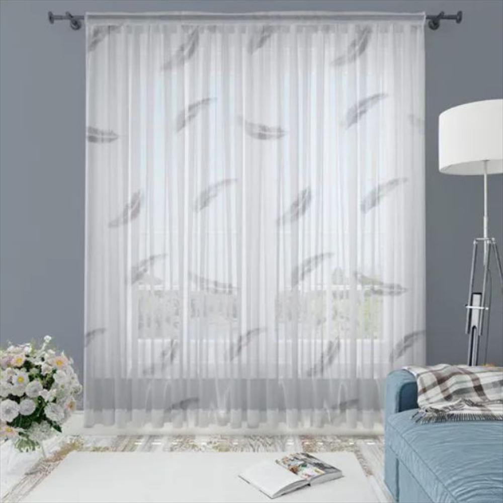 Cortina Velo Estampado Entero Plumas 300 X 210Cm img #2