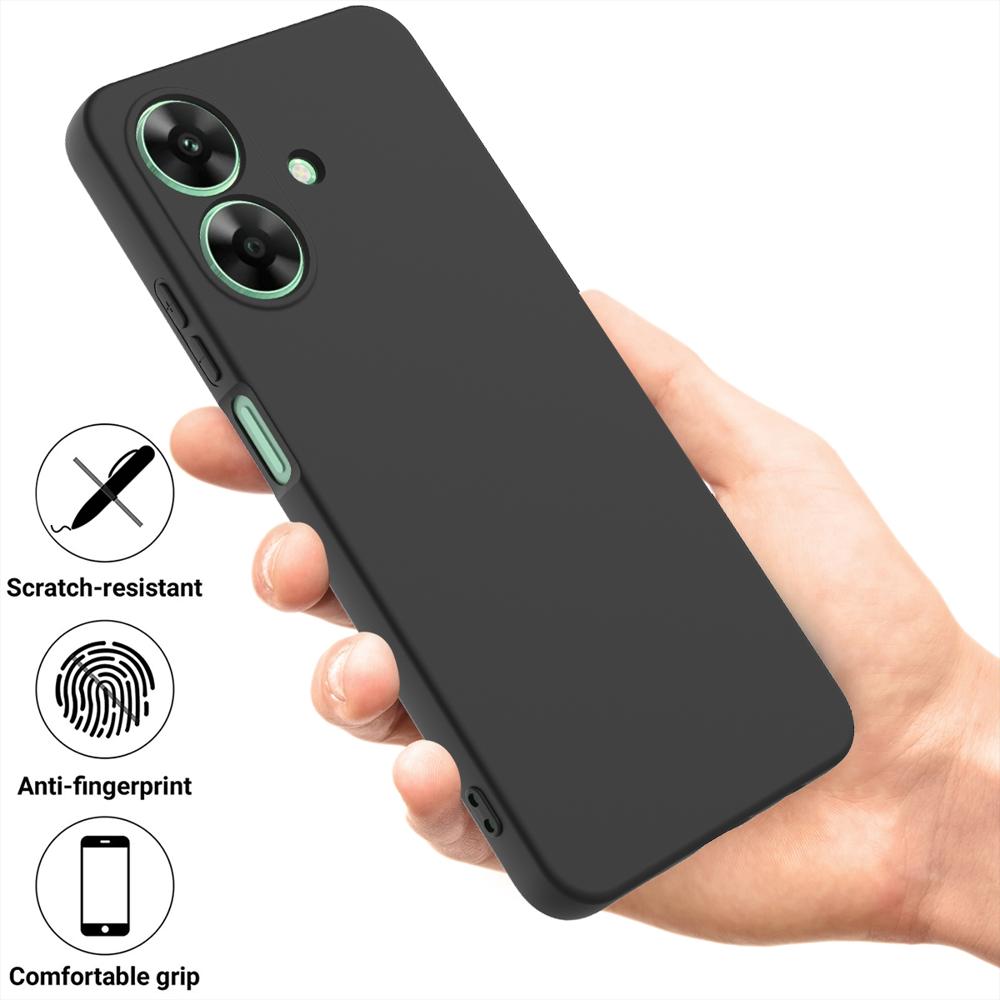Funda Premium Silicona Líquida Realme Note 60 Antigolpes Negra img #2