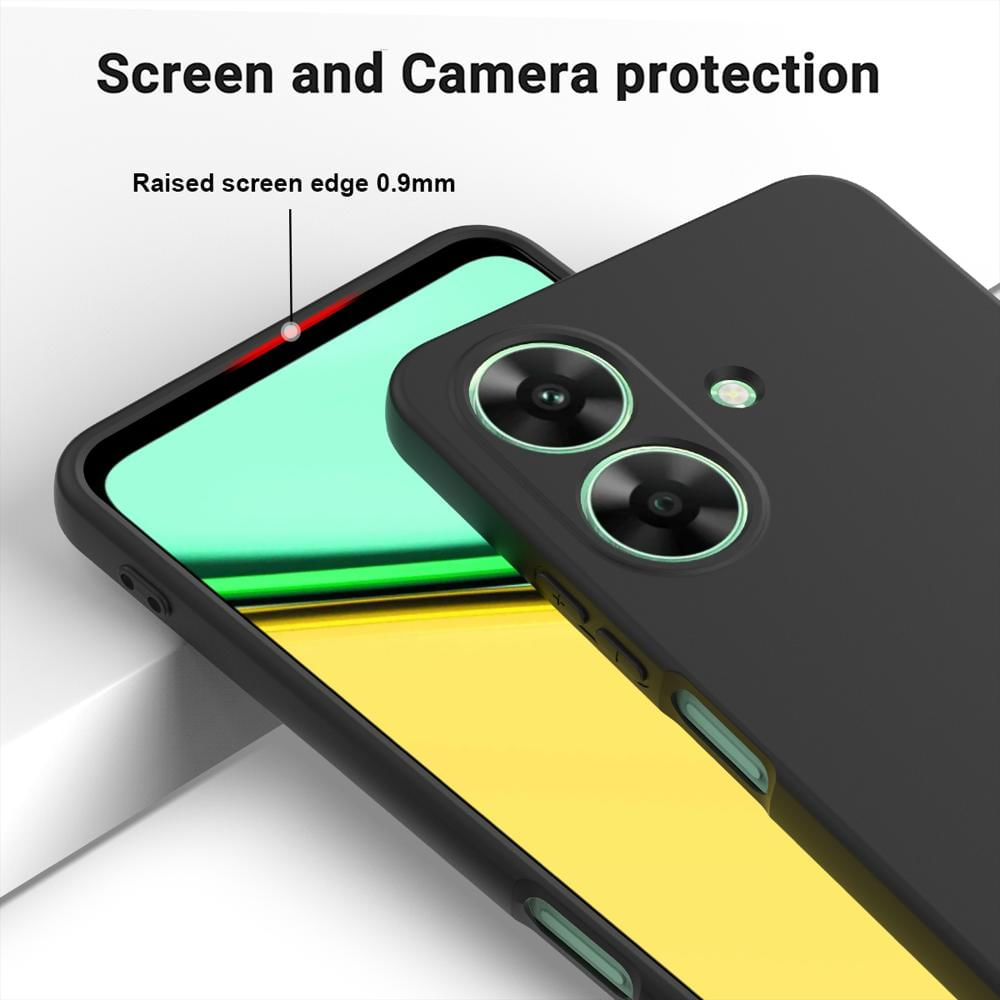 Funda Premium Silicona Líquida Realme Note 60 Antigolpes Negra img #3