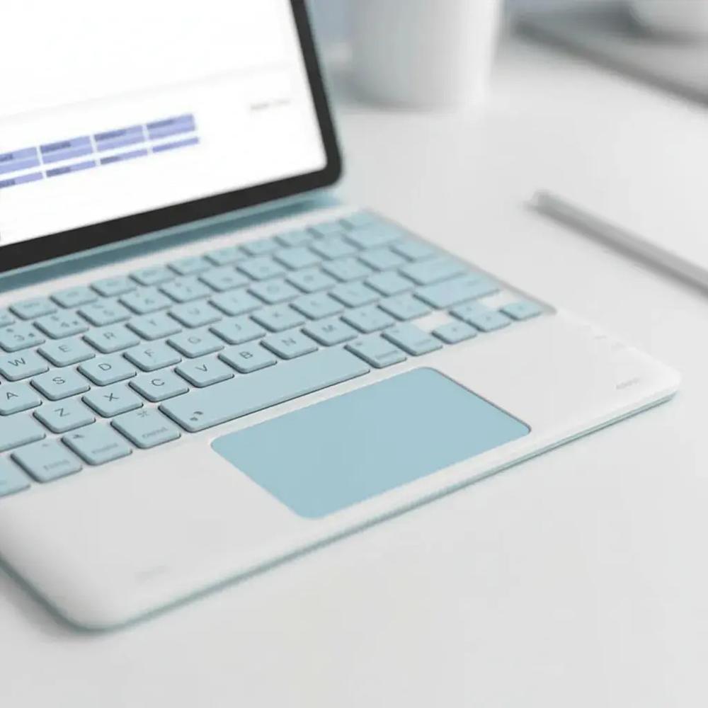 Estuche Teclado Trackpad Para Ipad Air 11 Chip M2 2024 Azul img #2
