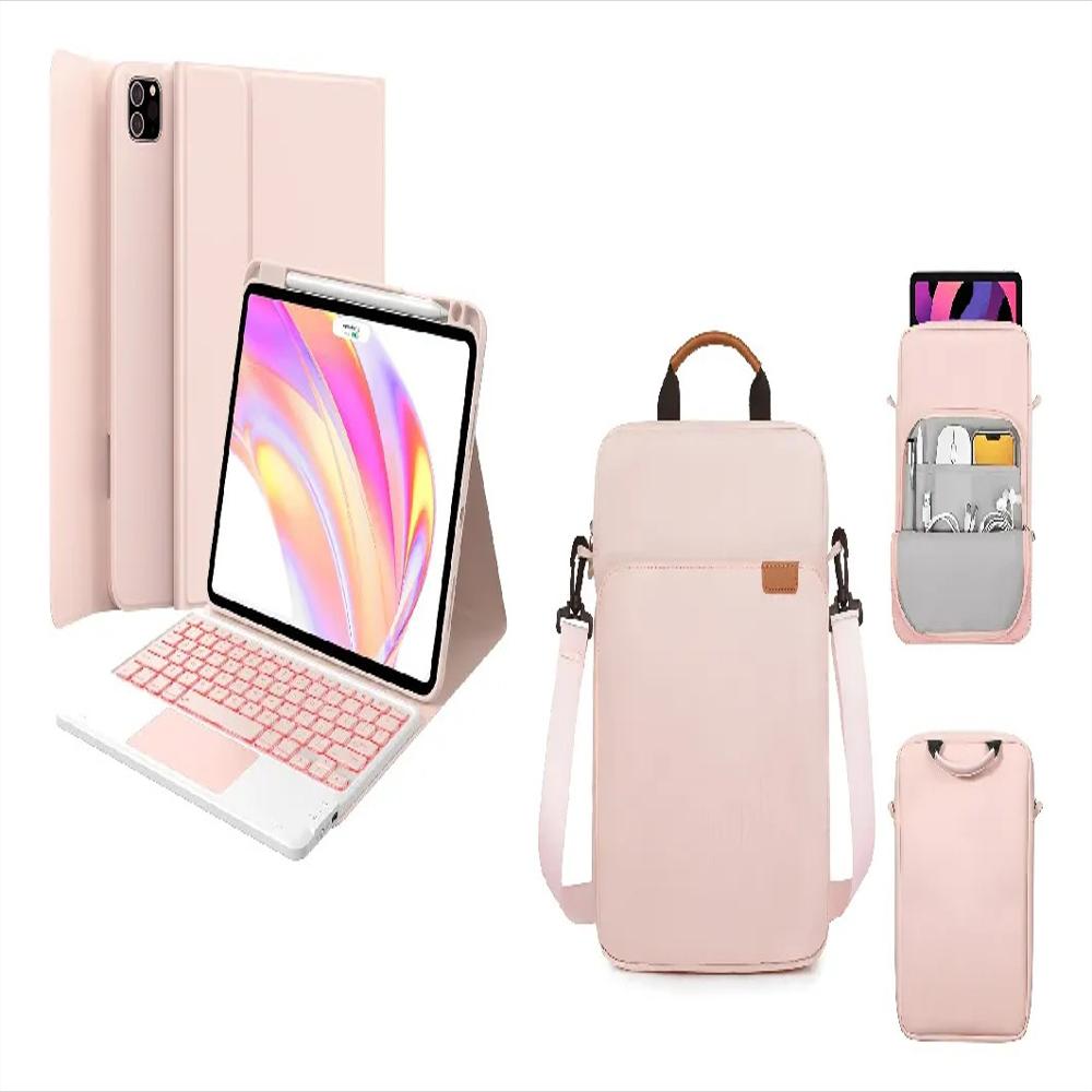 Estuche Teclado Trackpad Para Ipad A16 11Th Año 2025 Rosa +Bolso img #1