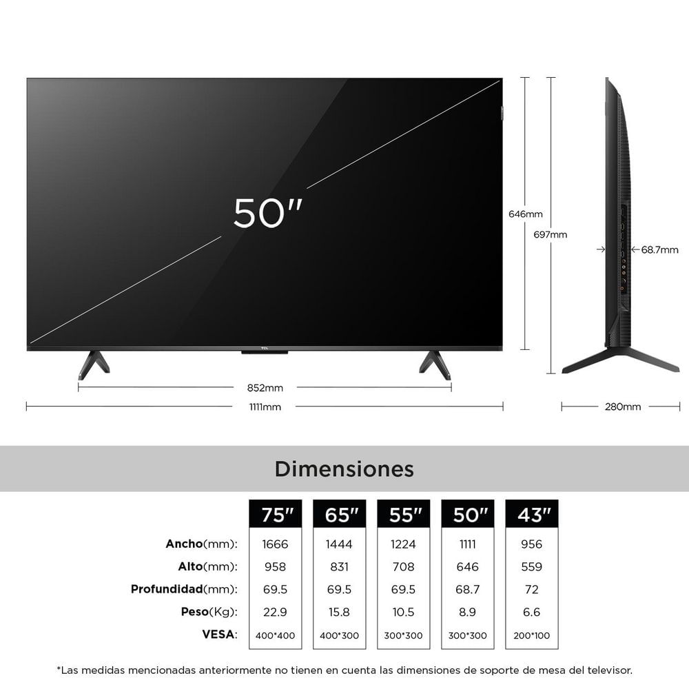 Televisor TCL 50 pulgadas QLED Uhd4K Smart TV 50P7K img #2