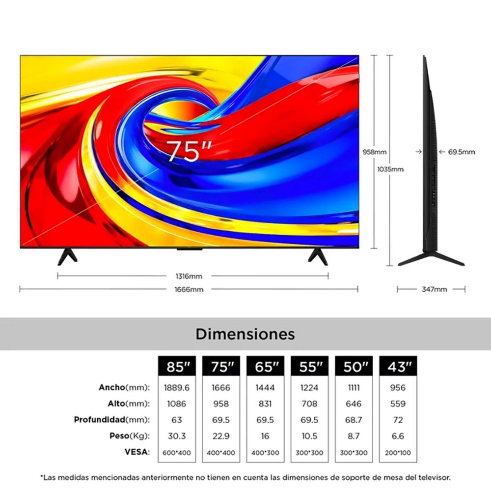 Televisor TCL 75 pulgadas QLED Uhd4K Smart TV 75P7L img #2