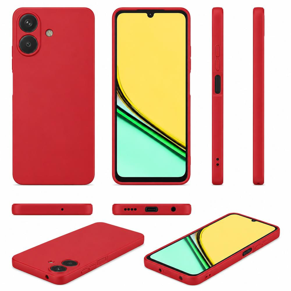 Funda Premium Silicona Líquida Realme Note 60 Antigolpes Rojo img #2