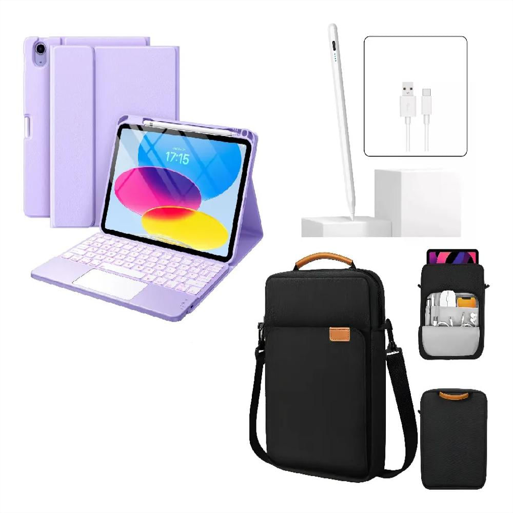 Estuche Teclado Trackpad Para Xiaomi Redmi Pad 2 Lila+Bolso+Lapiz img #2
