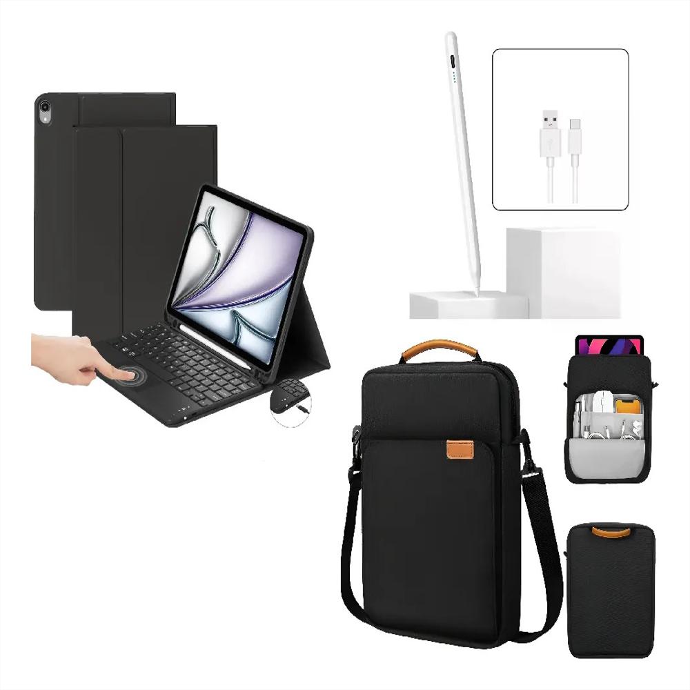 Estuche Teclado Trackpad Para Ipad A16 2025 Negro+Bolso+Lapiz img #2