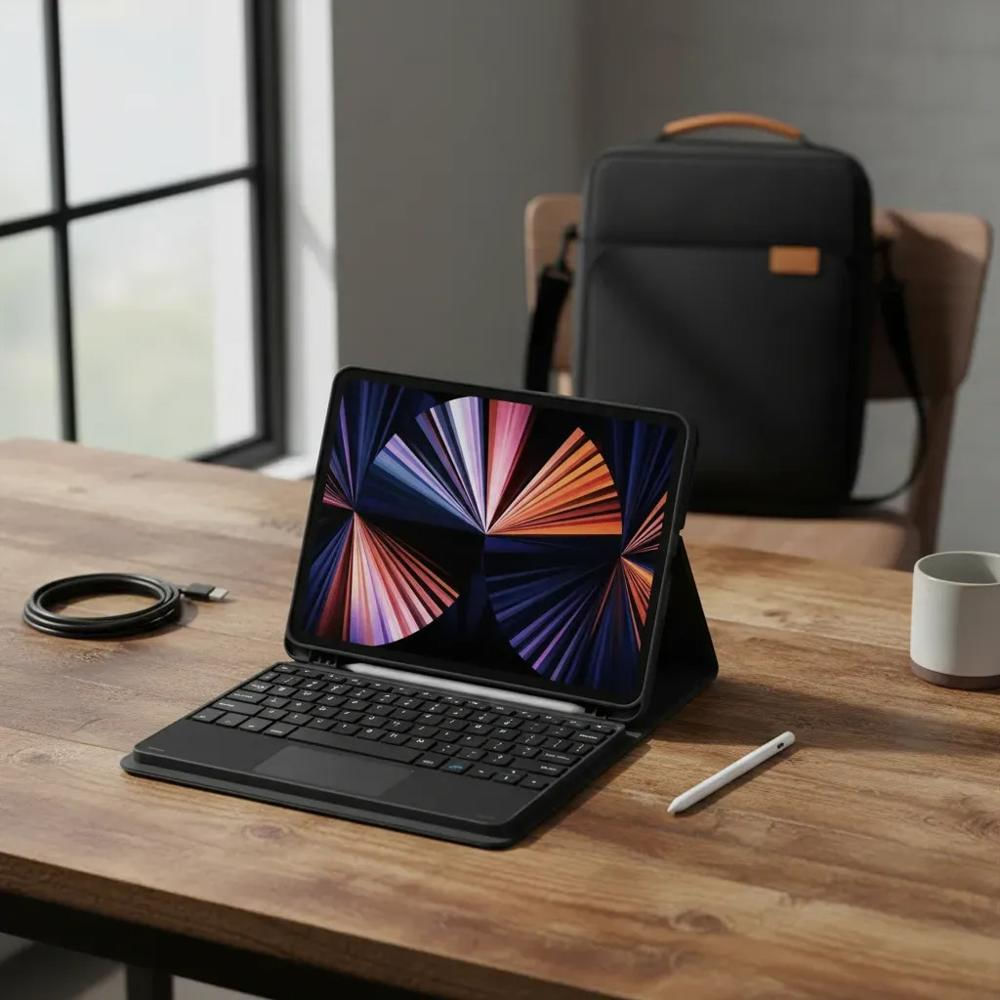 Estuche Teclado Trackpad Para Xiaomi Redmi Pad 2 Negro +Bolso+Lapiz img #4