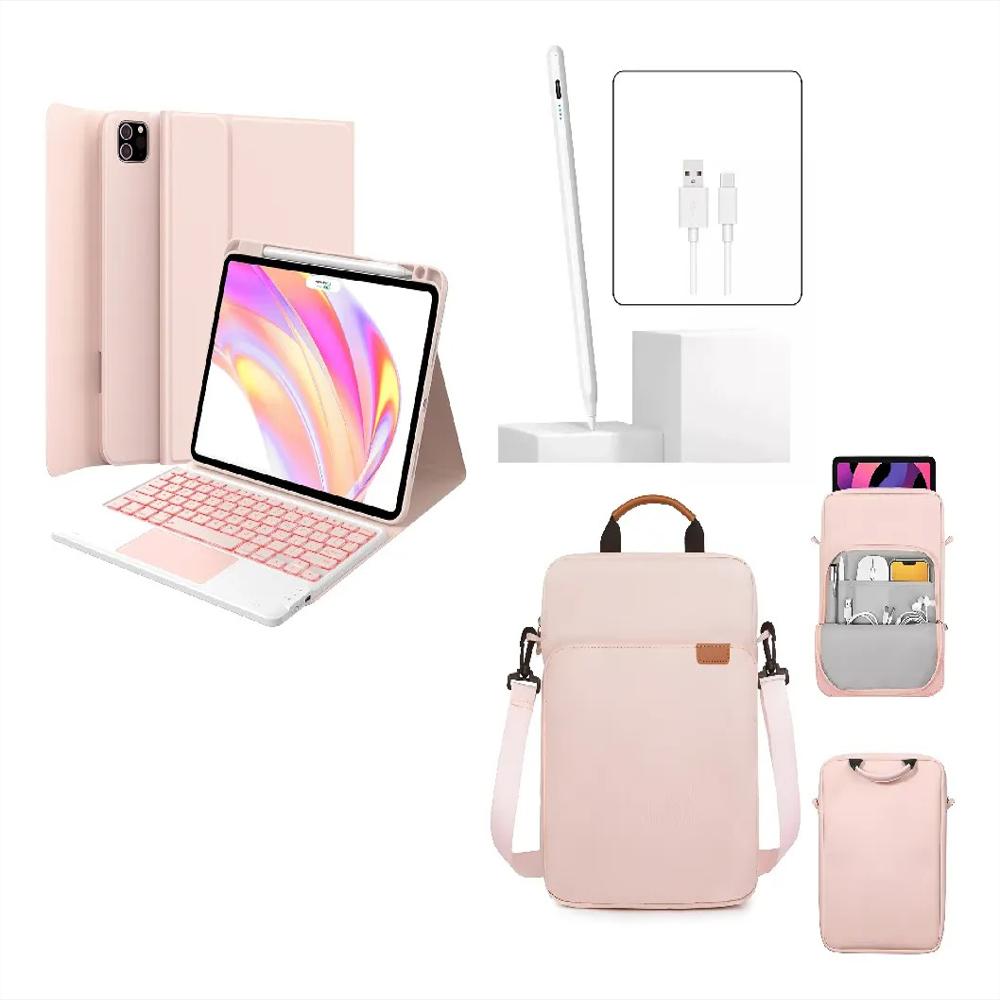 Estuche Teclado Trackpad Para Lenovo Tab K11 Rosa +Bolso+Lapiz img #1
