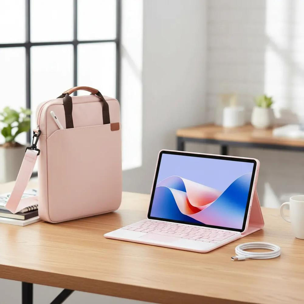 Estuche Teclado Trackpad Para Lenovo Idea Tab 11 Rosa+Bolso+Lapiz img #3