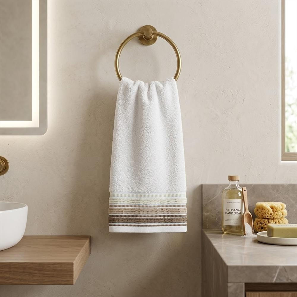 Toalla De Manos Sud 40X70cm Cannon Ref:4716Sud Blanca/Beige img #2