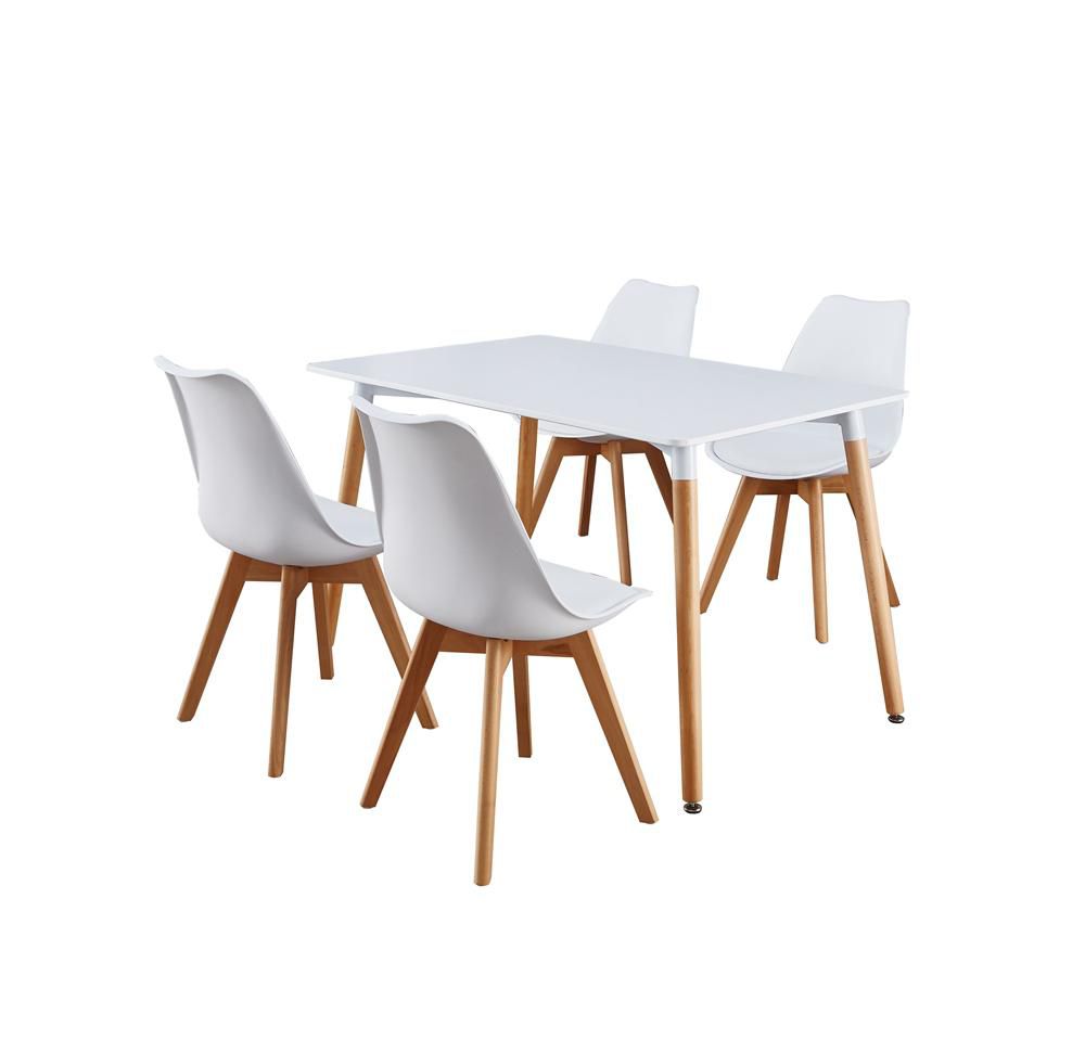 Set Silla Comedor BM053L Blanco Café Claro x4UND RTA SBC 7566 img #5