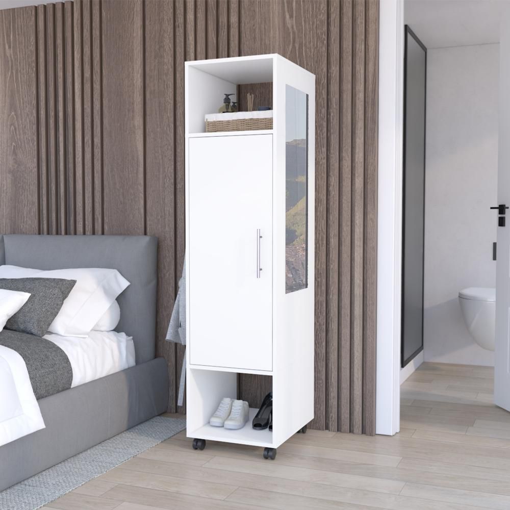 Closet Ropero Espejo Puerta 160X40X48 Blanco RTA CLB 10840