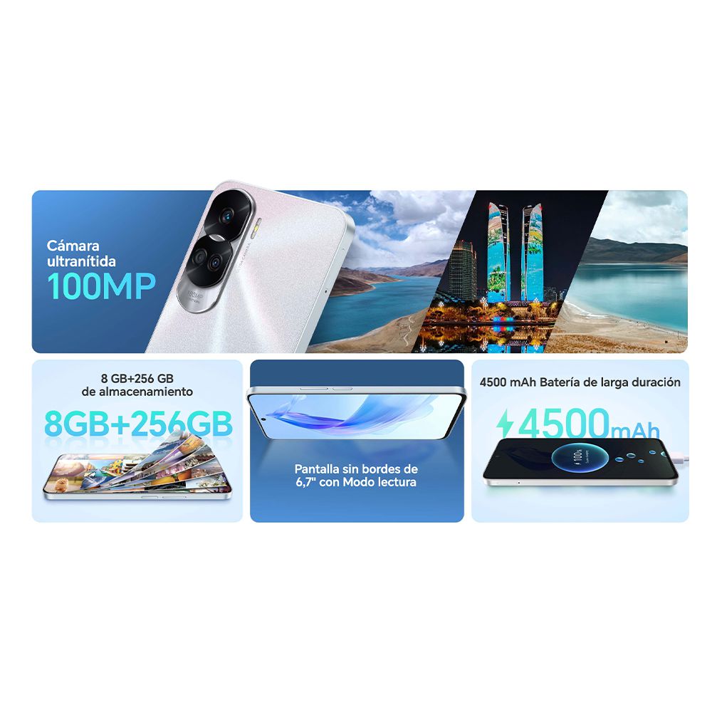 Celular HONOR Honor 90 Lite 5G 256 GB 8 GB RAM Azul + Honor X6s img #6
