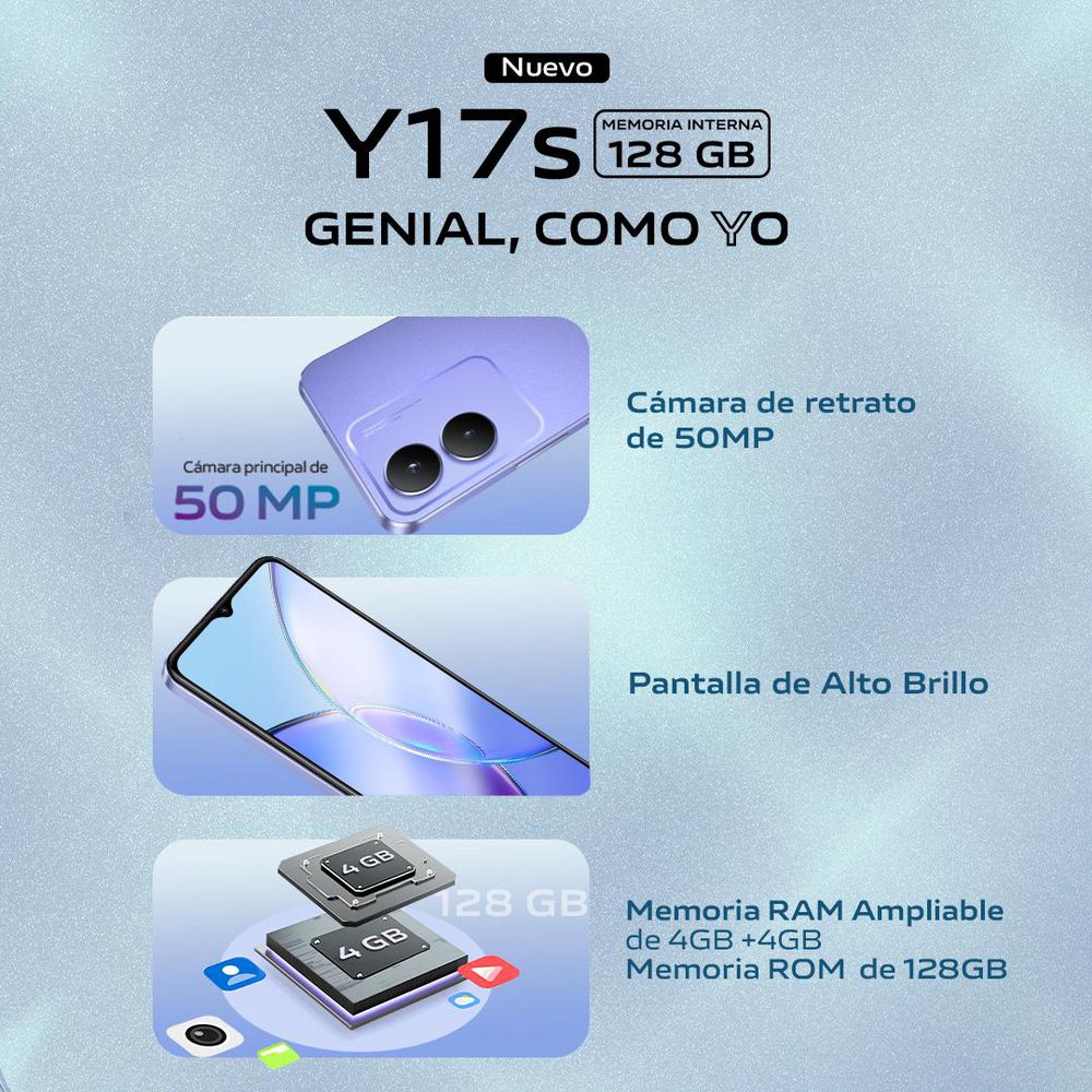 Celular VIVO Y17s 128 GB 4 GB RAM Violeta img #2