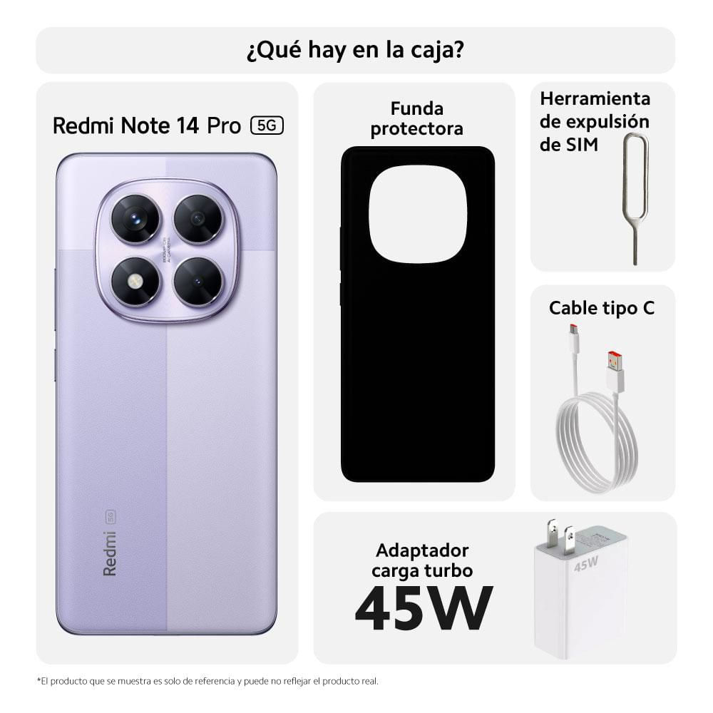 Celular XIAOMI Redmi Note 14 Pro 5G 256 GB 8 GB RAM Morado  + Smart Band 9 Pro Black img #3